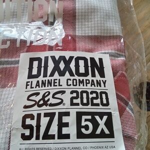 Dixxon S&S Tramp Red and White Flannel Shirt NWT Mens Size 5XL